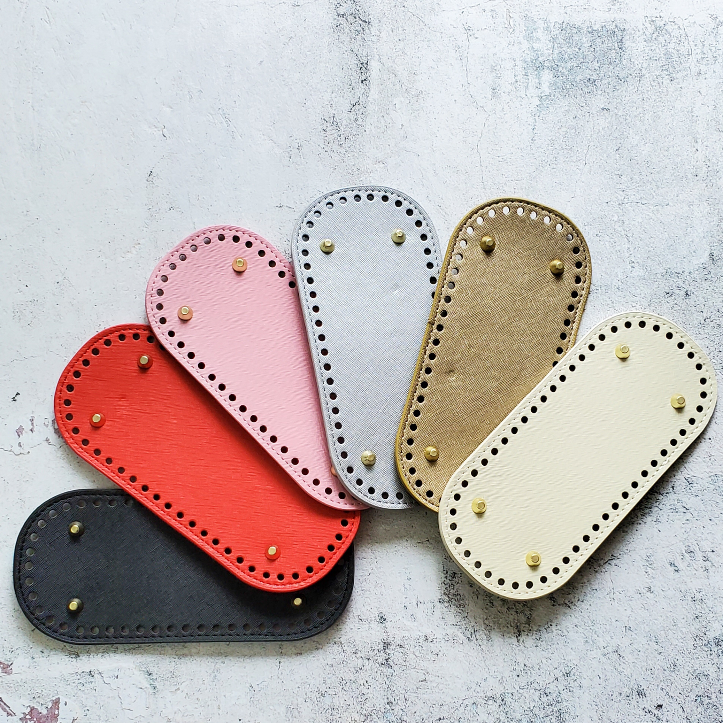 Leather Bottom with holes for Crochet Bag Making