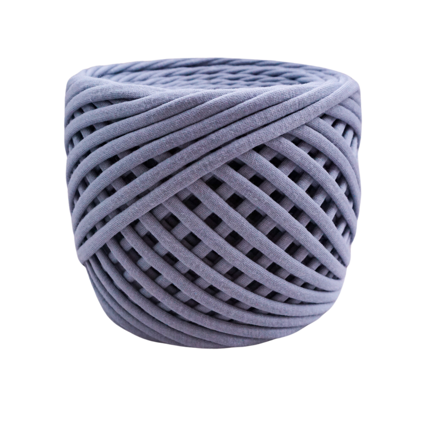 T-shirt yarn for crocheting baskets, bags, rugs and home decor. Grey