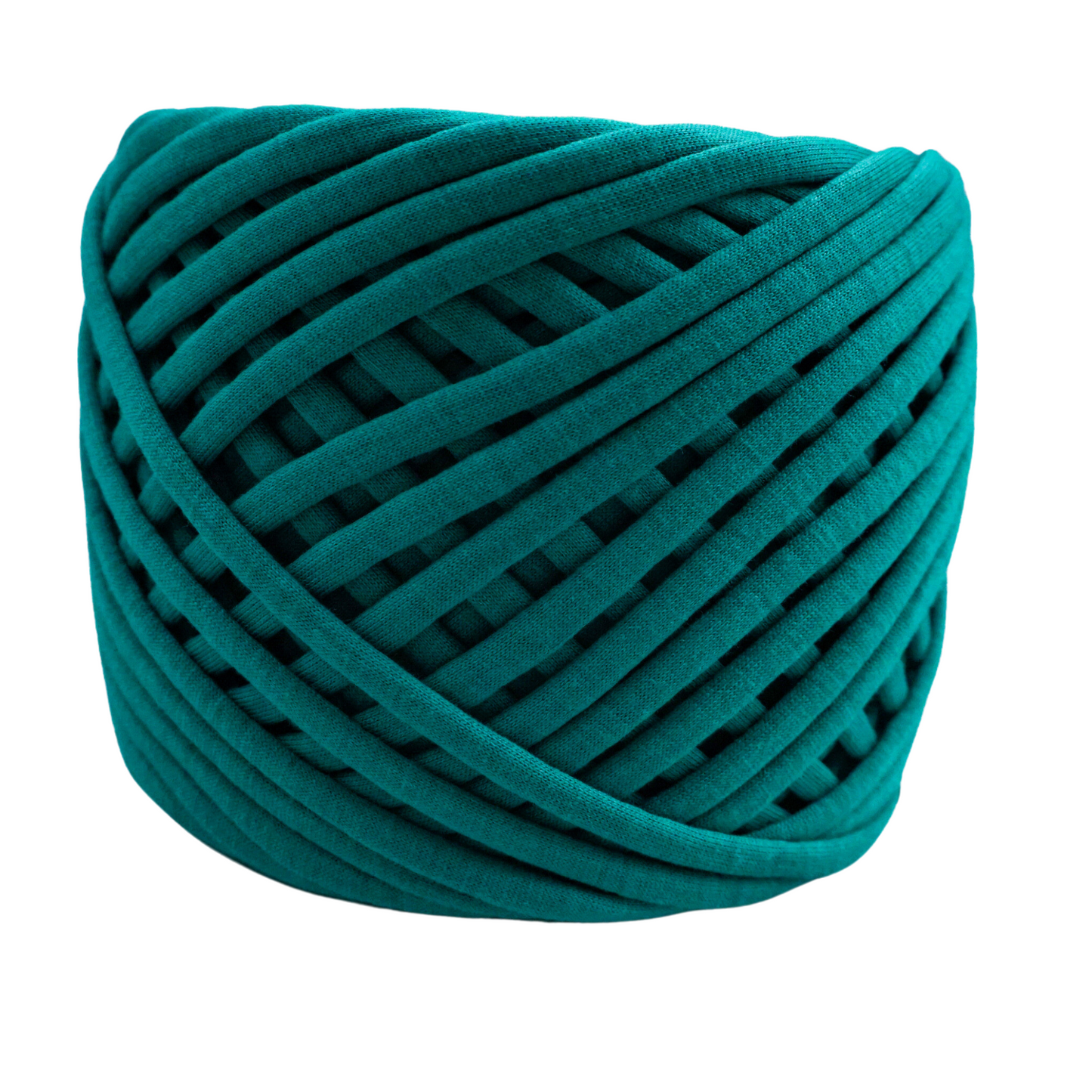 T-shirt yarn for crocheting baskets, bags, rugs and home decor. Green