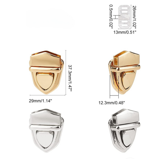 Lock accessory for purses, Thumb catch tuck purse lock for clutch and bags making