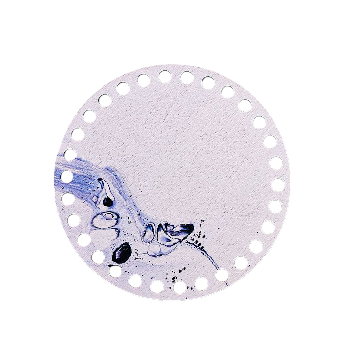 Wooden Bottom Base for crochet Basket with holes round and square shape printed 15 cm