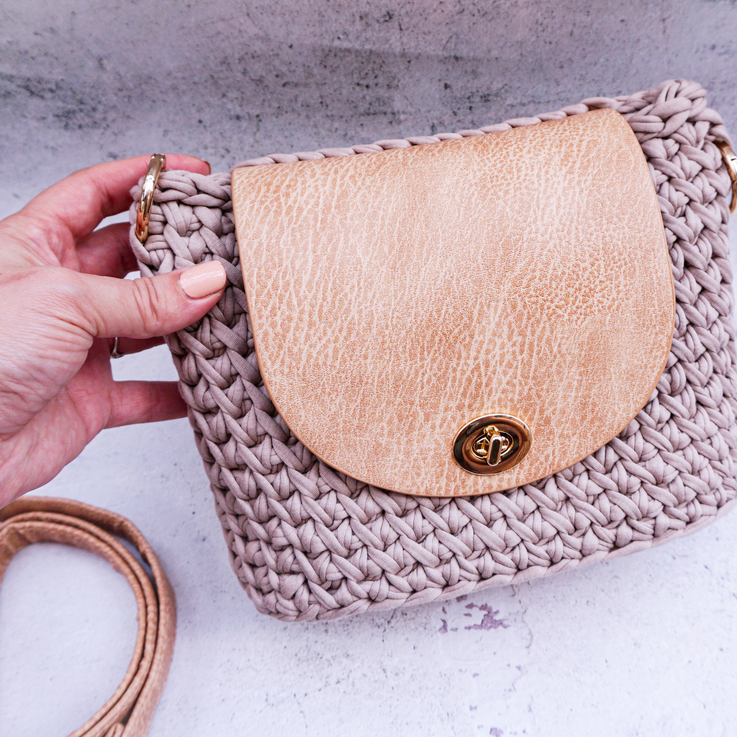 Leather Kit Crochet Purse