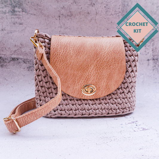 Leather Kit Crochet Purse