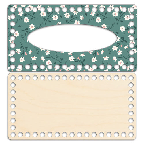 Rectangular Wooden base for crochet tissue box