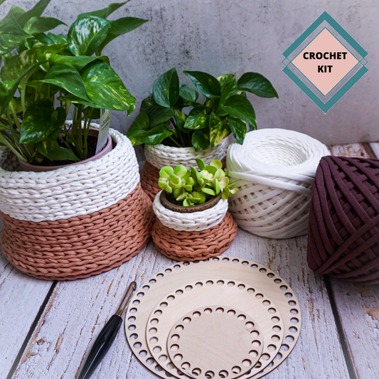 Crochet 3 Baskets Planter KIT