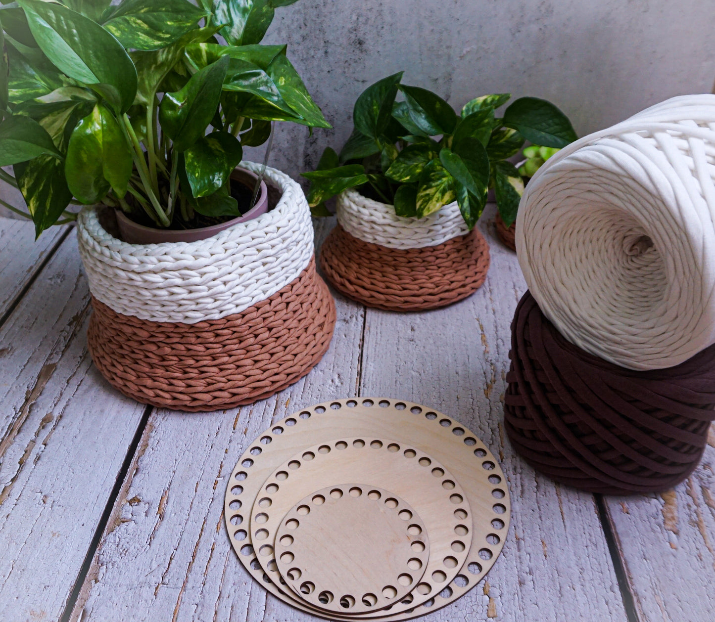 Crochet 3 Baskets Planter KIT
