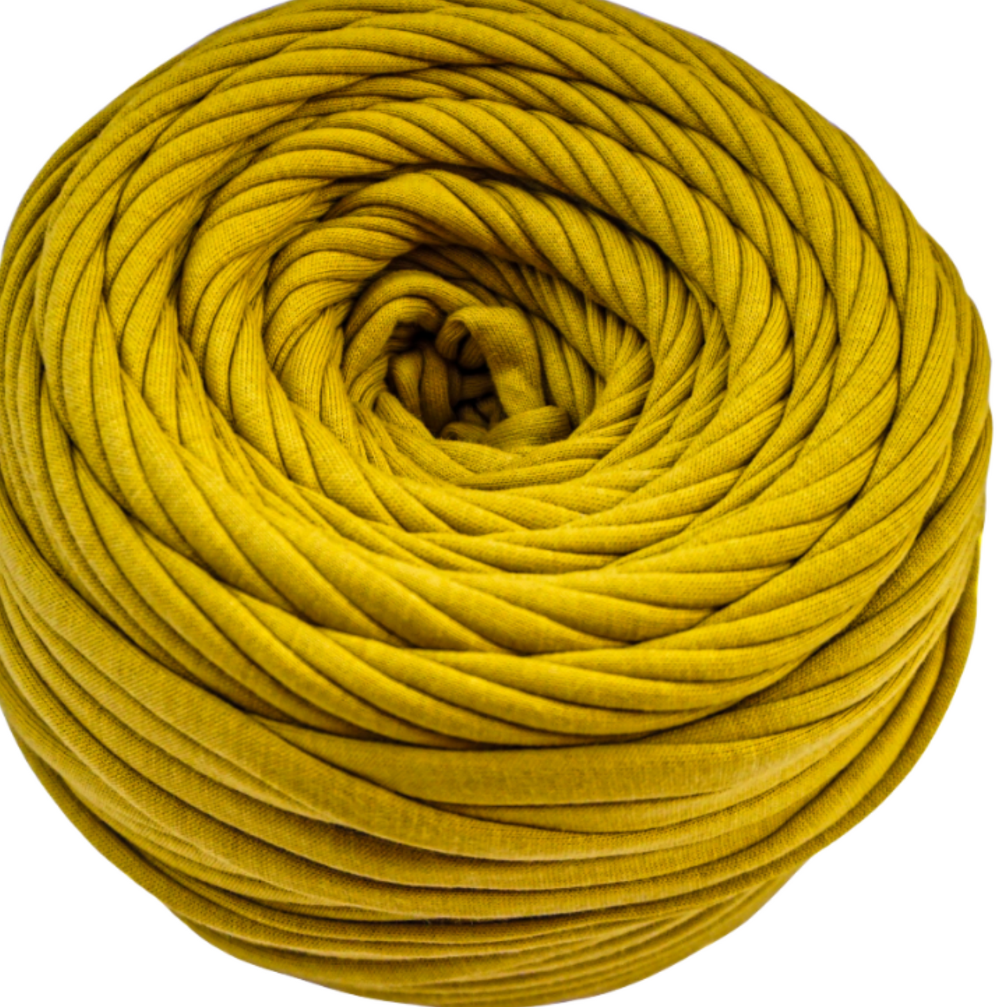 T-shirt yarn for crocheting baskets, bags, rugs and home decor. Honey color