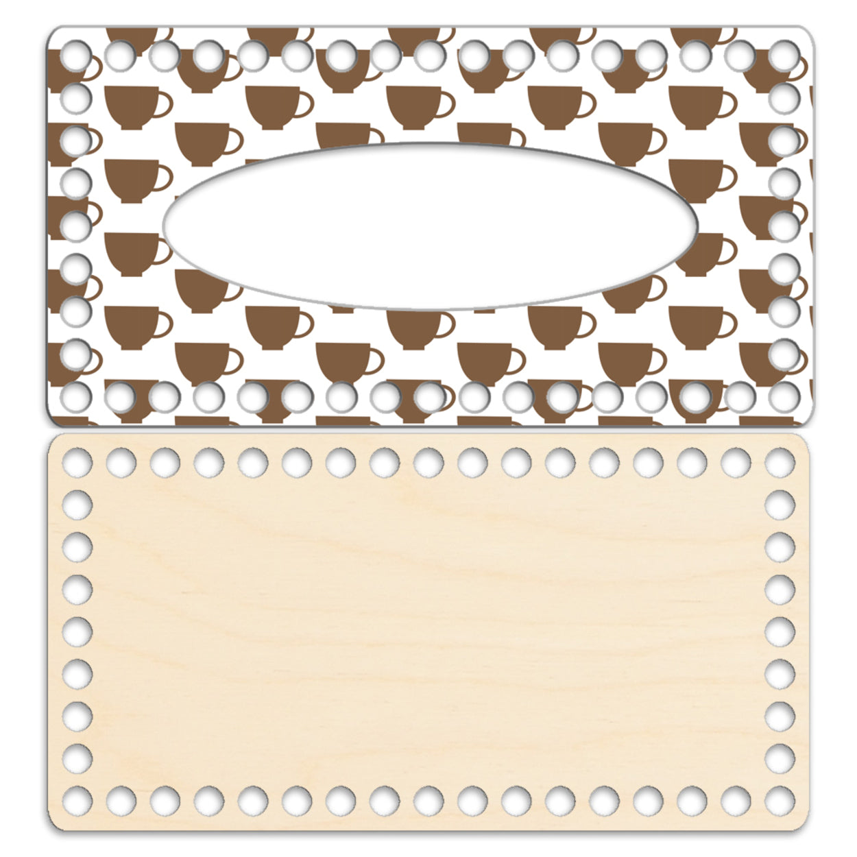 Rectangular Wooden base for crochet tissue box