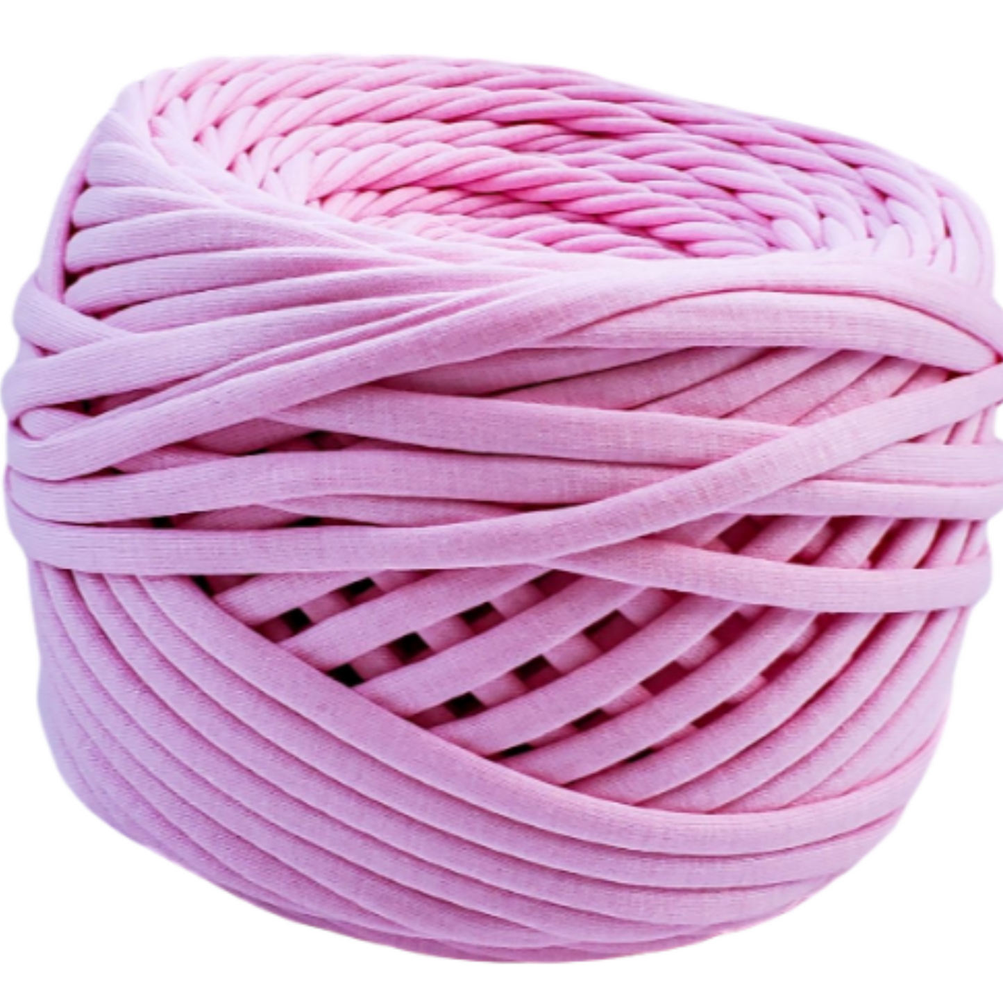 T-shirt yarn for crocheting baskets, bags, rugs and home decor. Pink