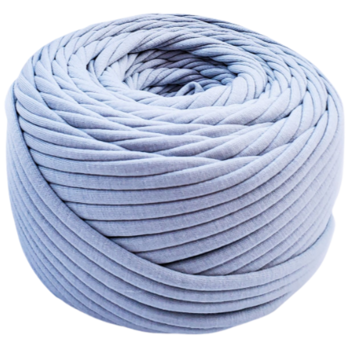 T-shirt yarn for crocheting baskets, bags, rugs and home decor. Bulky Yarn Silver blue