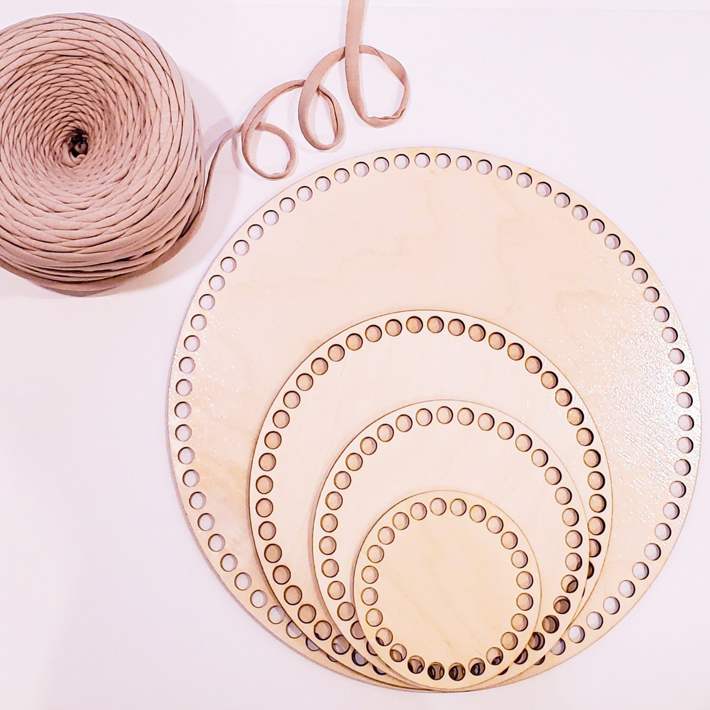 Round Wooden base for crochet basket, Wooden Bottom Basket Making Knitting Crochet Yarn Storage Bag