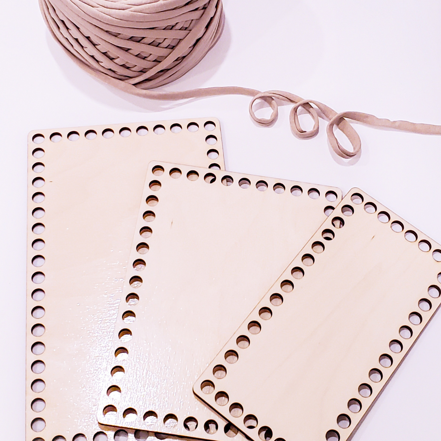 Rectangular Wooden base for crochet basket
