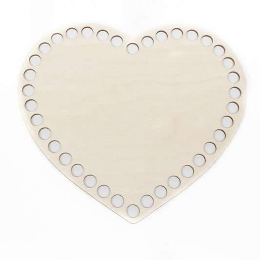 Heart Wooden base for crochet basket