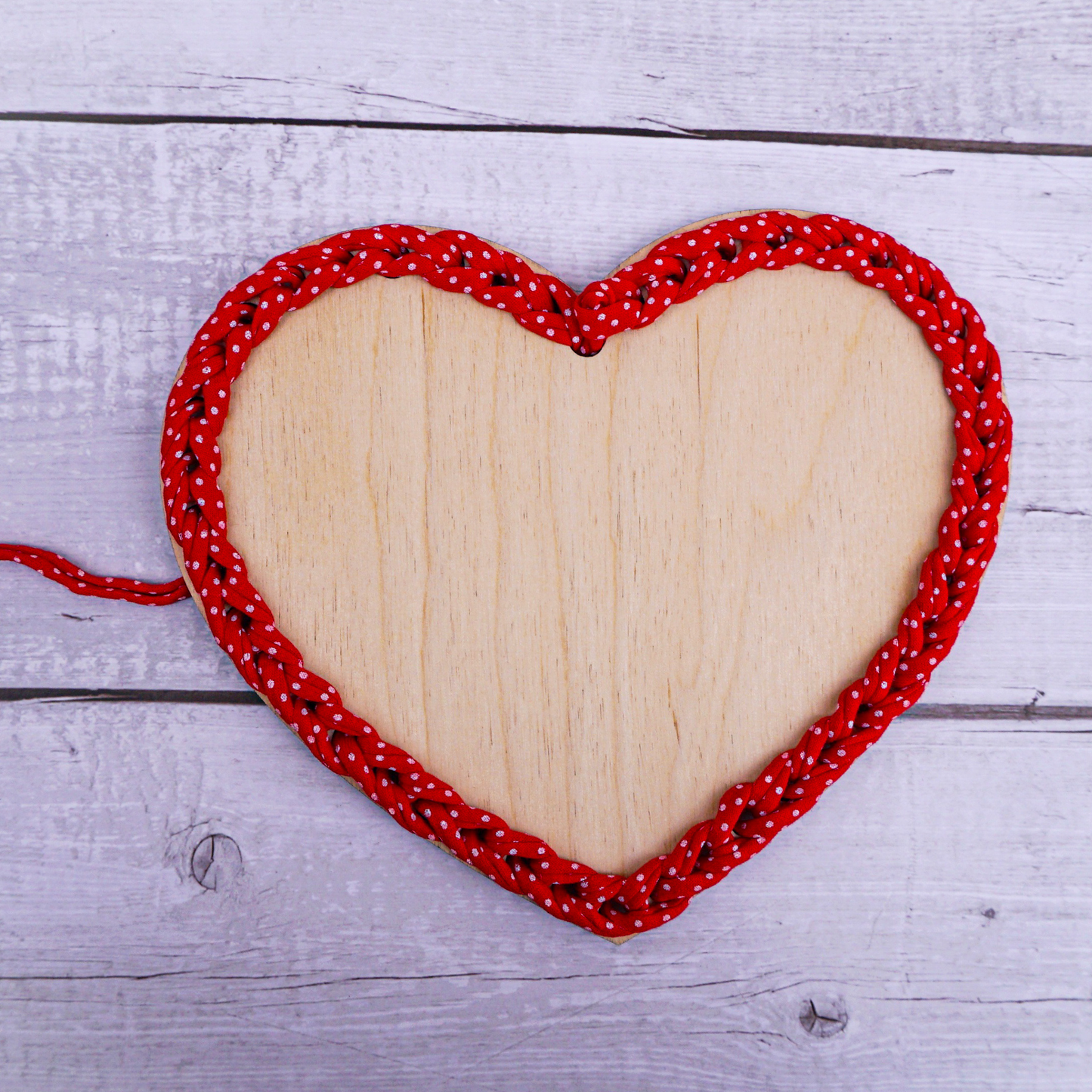 Heart Wooden base for crochet basket