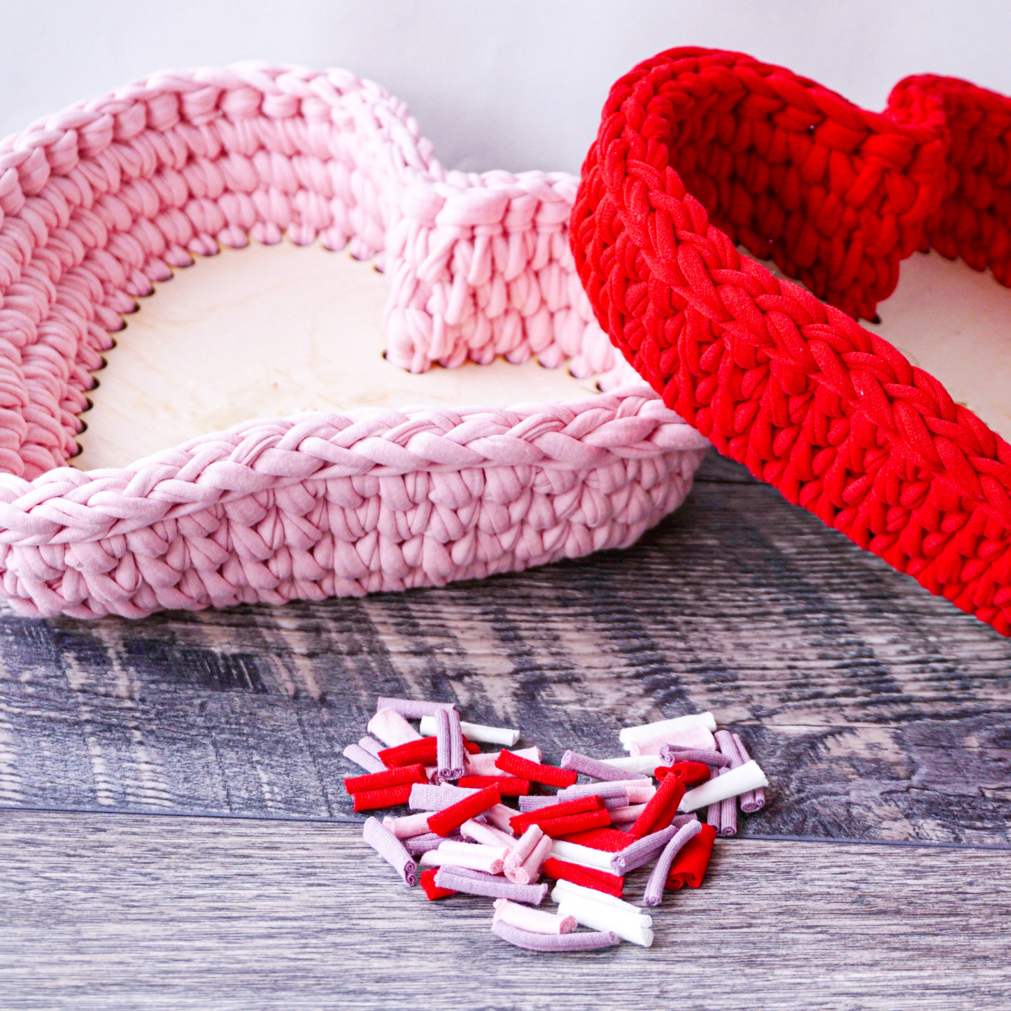Heart Wooden base for crochet basket