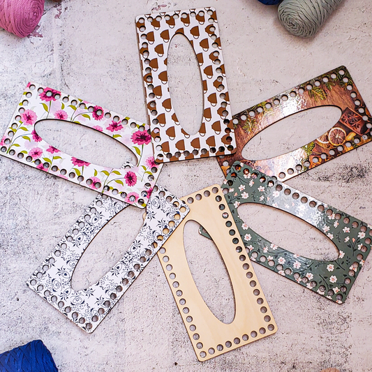Rectangular Wooden base for crochet tissue box