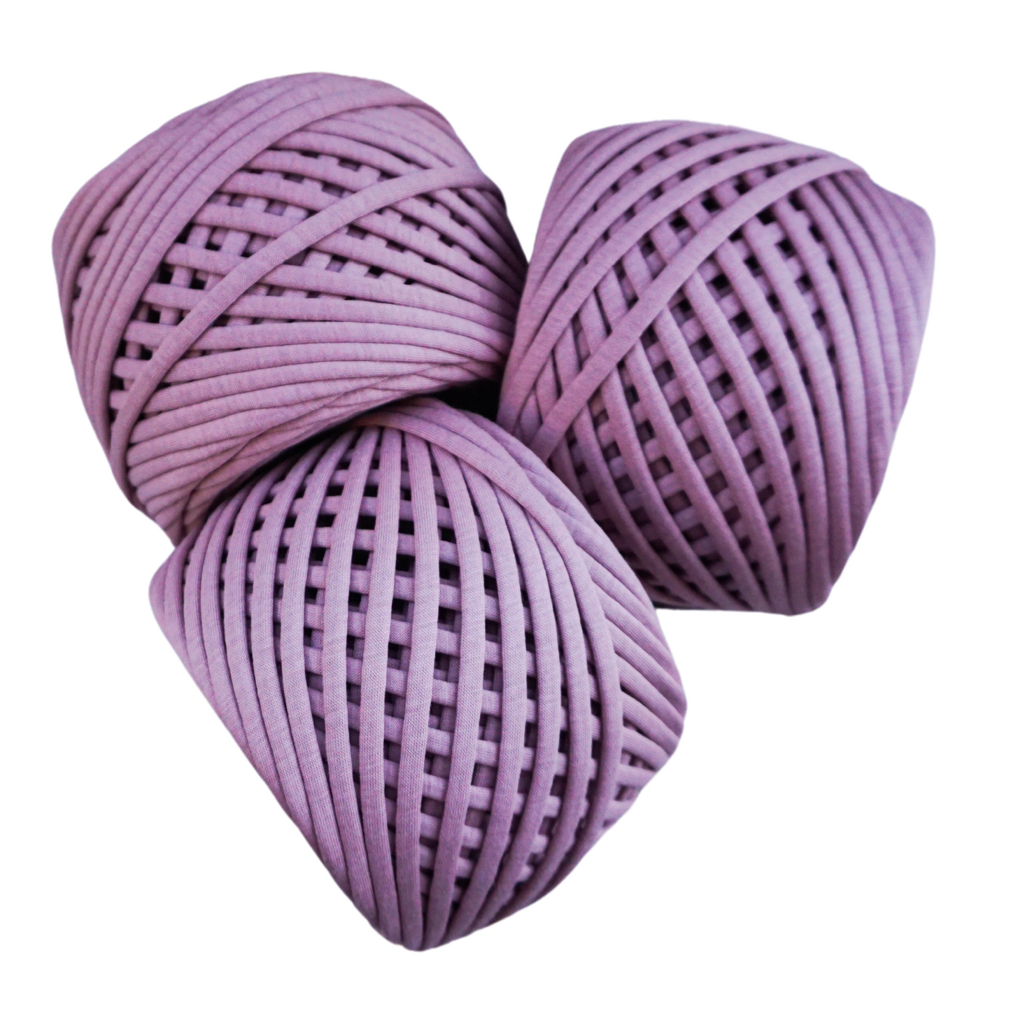 T-shirt yarn for crocheting baskets, bags, rugs and home decor. Dust rose