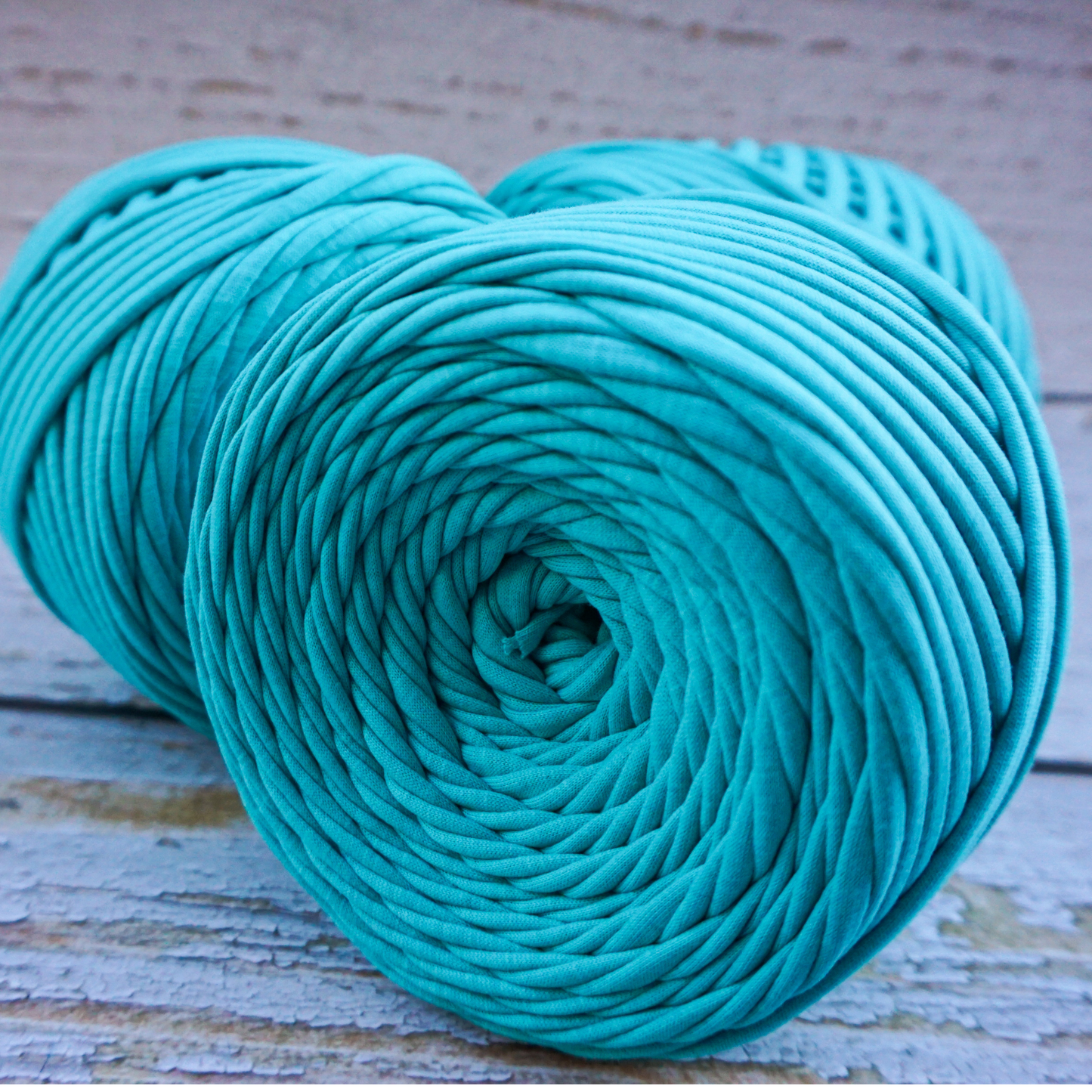 T-shirt yarn for crocheting baskets, bags, rugs and home decor. Emerald