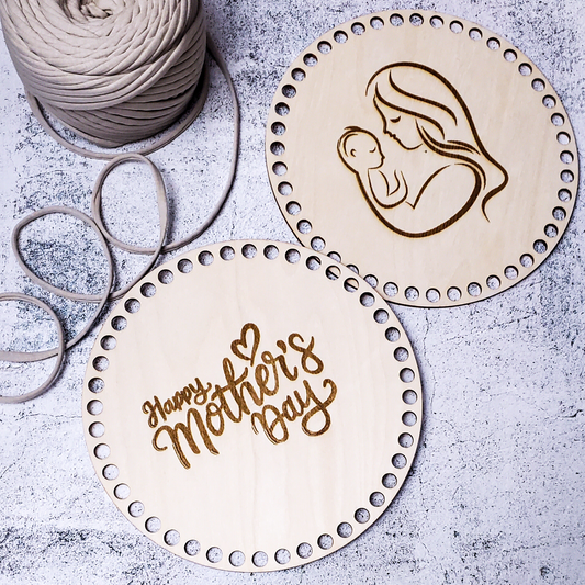 Basket wooden base for Mother's Day