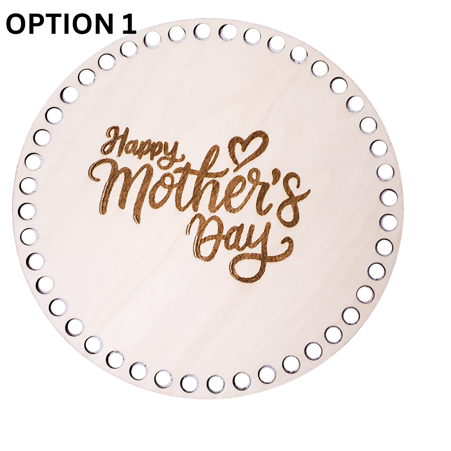 Basket wooden base for Mother's Day