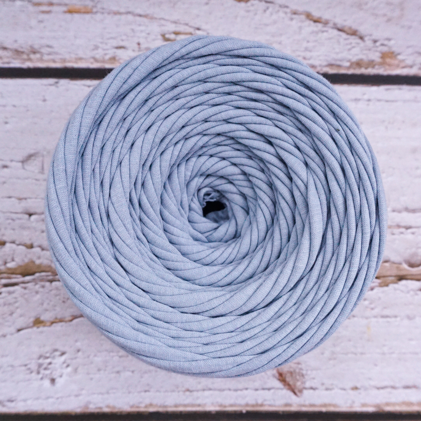 T-shirt yarn for crocheting baskets, bags, rugs and home decor.  Grey