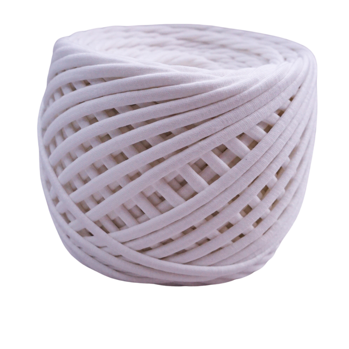 T-shirt yarn for crocheting baskets, bags, rugs and home decor. White