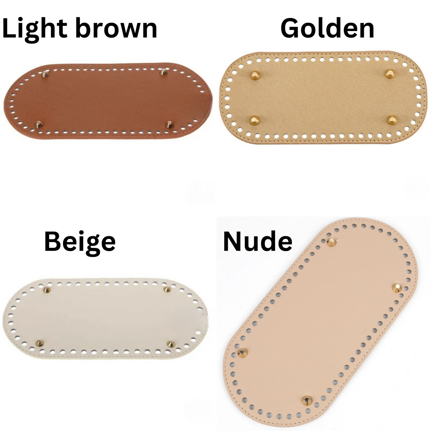 Leather Base with holes for Crochet Bag Making