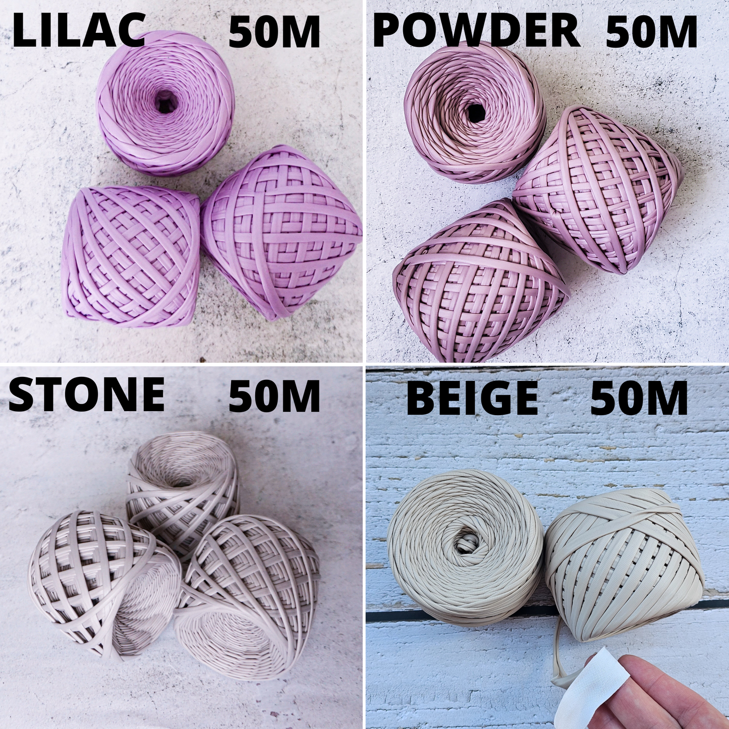 Leather looking T-shirt yarn for crocheting baskets, bags, rugs and home decor.