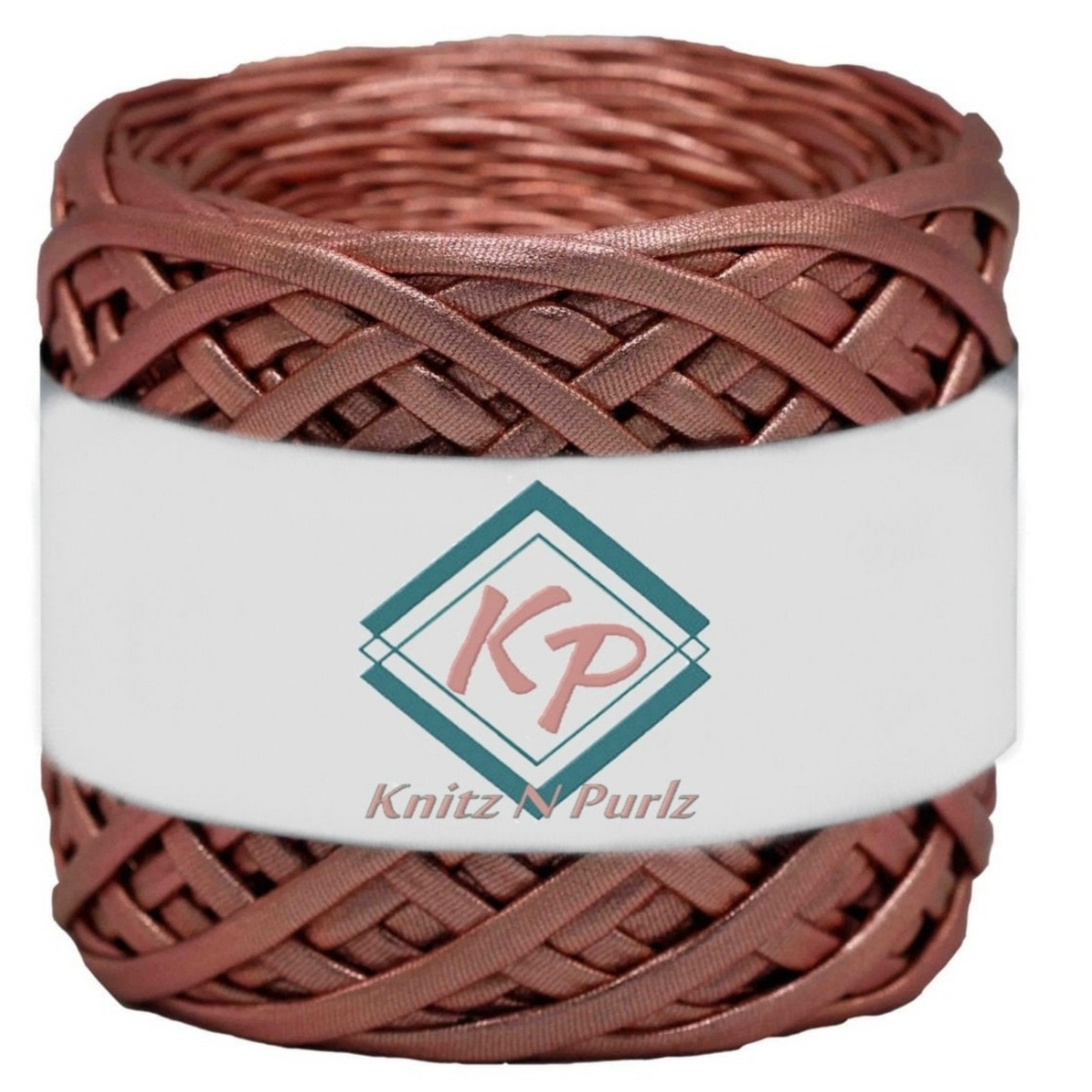 Metallic T-shirt yarn for crocheting baskets, bags, rugs and home decor.