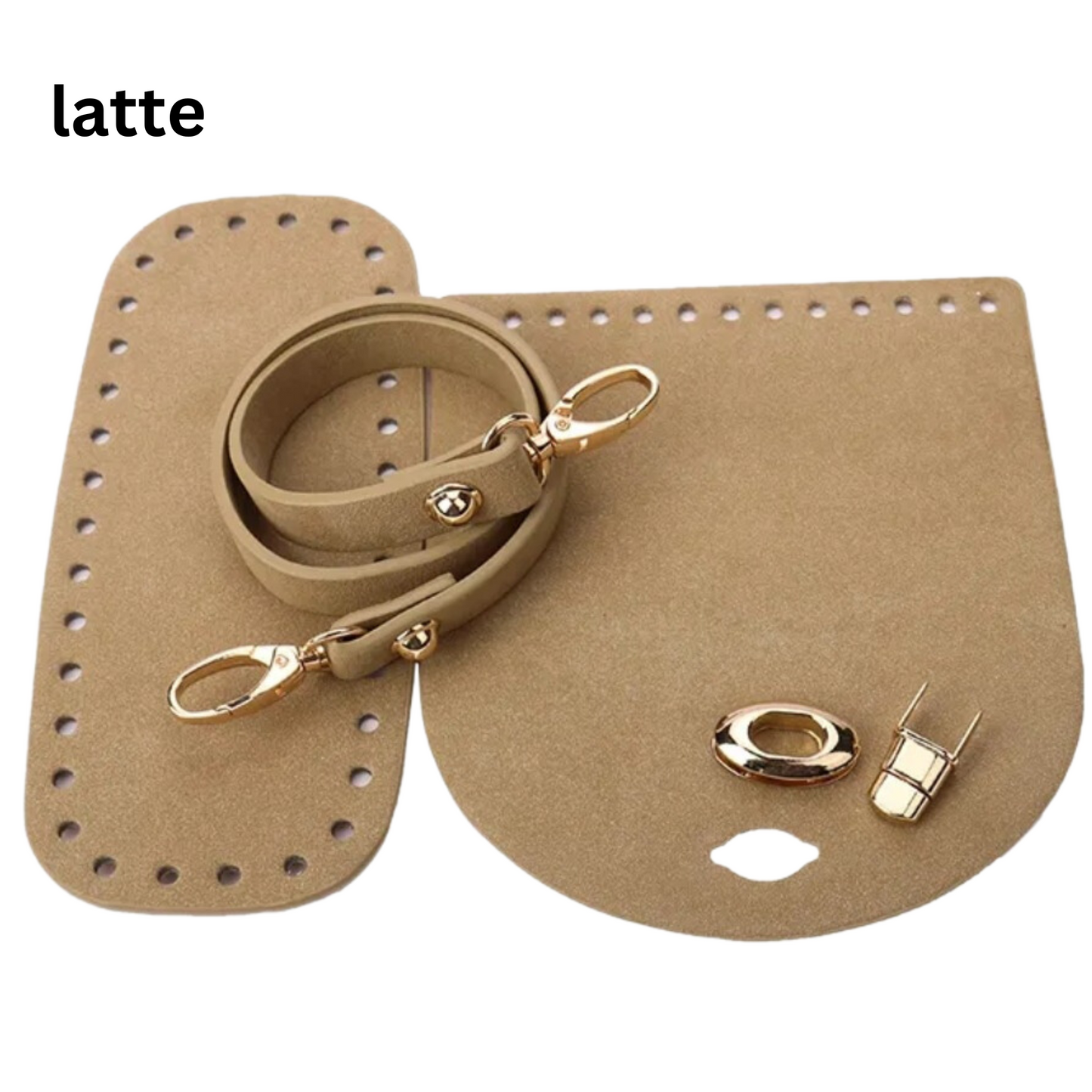 Leather Kit Crochet Purse Tan, Latte colors