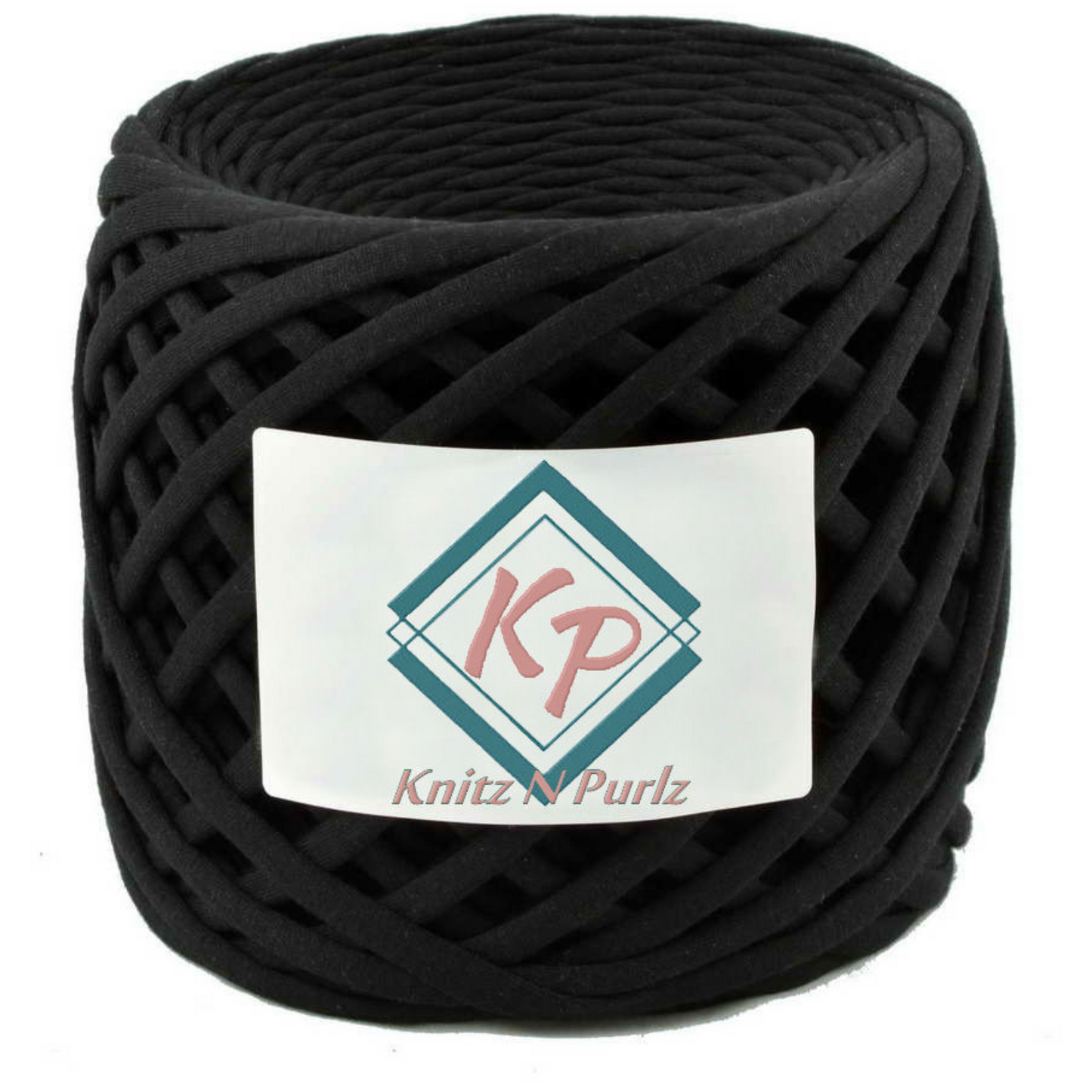 T-shirt yarn for crocheting baskets, bags, rugs and home decor. Black