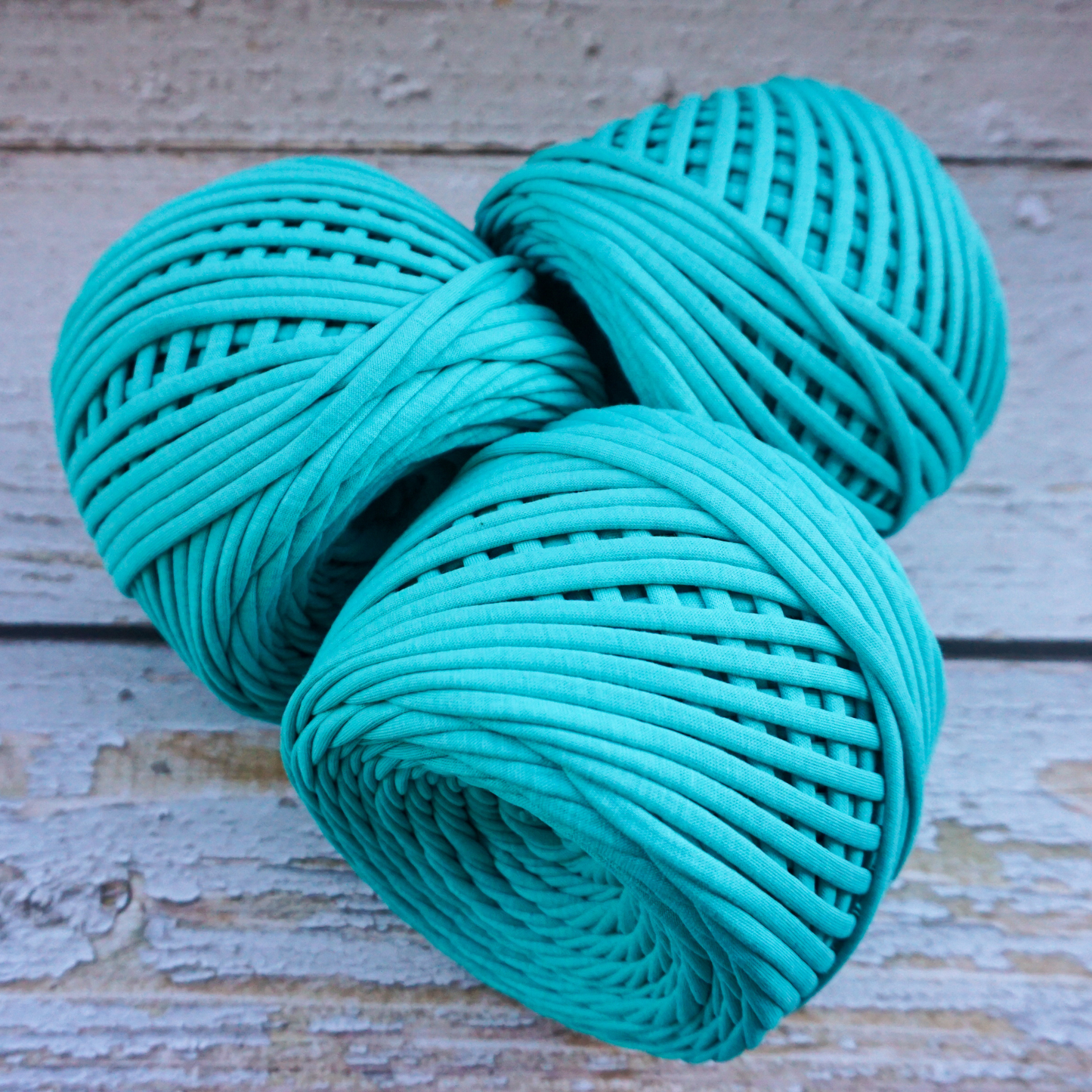 T-shirt yarn for crocheting baskets, bags, rugs and home decor. Emerald