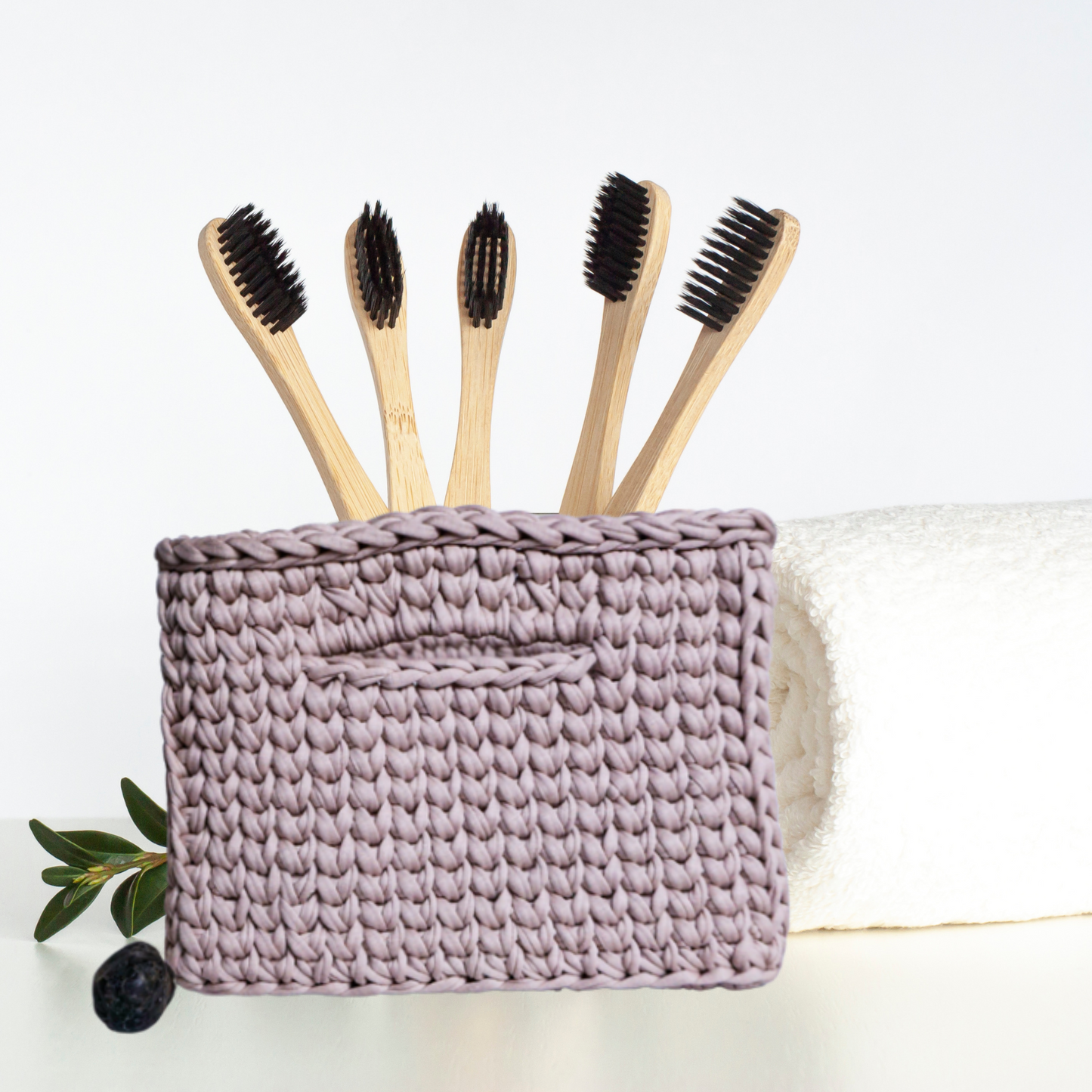 DIY Crochet Square Basket Kit with handles
