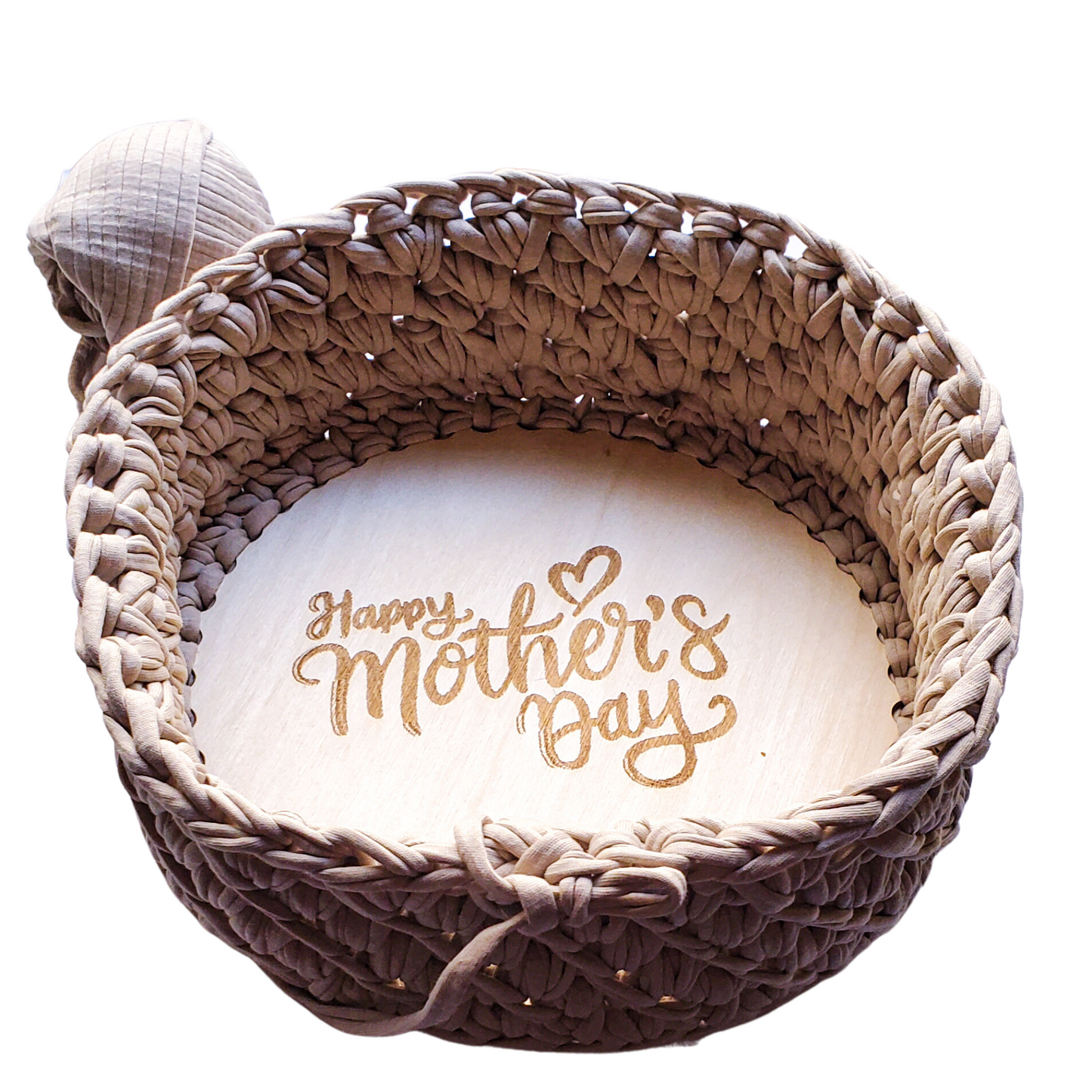 Basket wooden base for Mother's Day