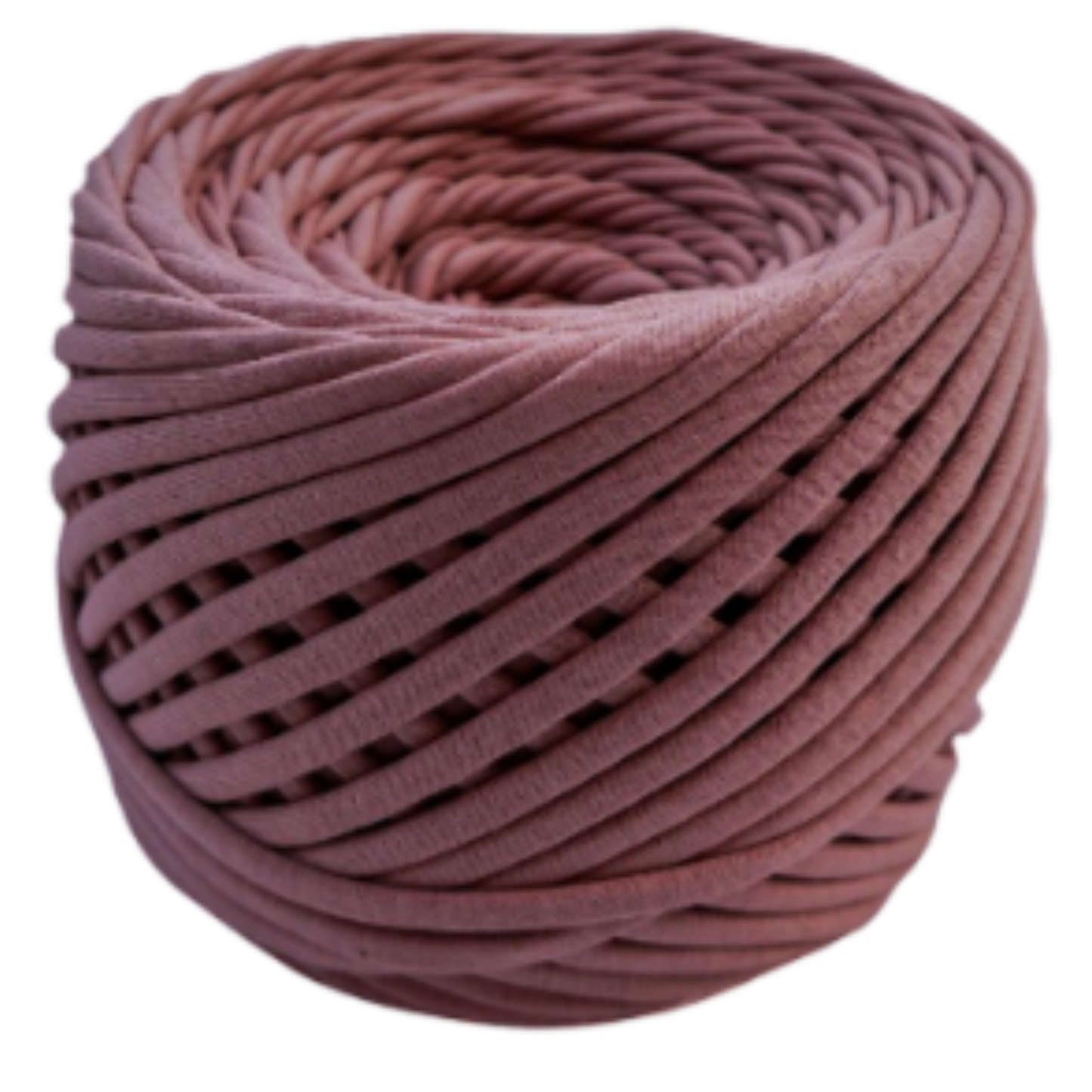 T-shirt yarn for crocheting baskets, bags, rugs and home decor. Tan